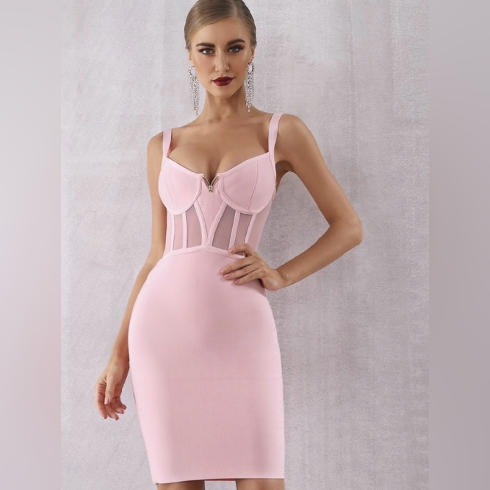 Elegant Pink Bodycon Dress